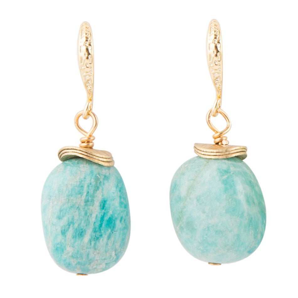 Amazonite Post Drop Earrings - Barse Jewelry - Flyclothing LLC