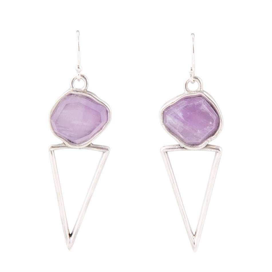 Amethyst Triangle Earrings - Barse Jewelry - Flyclothing LLC