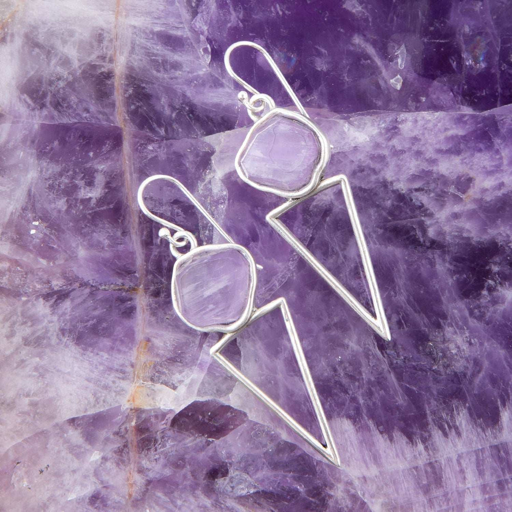 Amethyst Triangle Earrings - Barse Jewelry - Flyclothing LLC