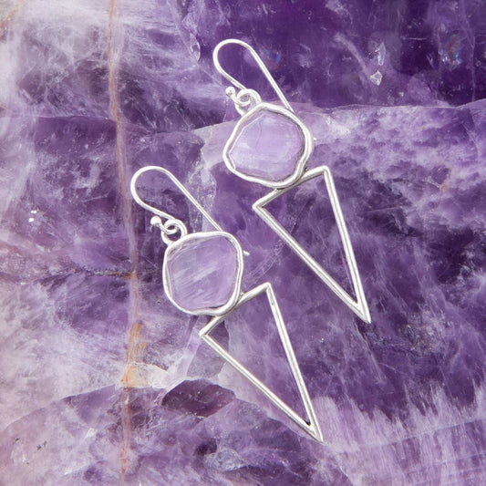 Amethyst Triangle Earrings - Barse Jewelry - Flyclothing LLC