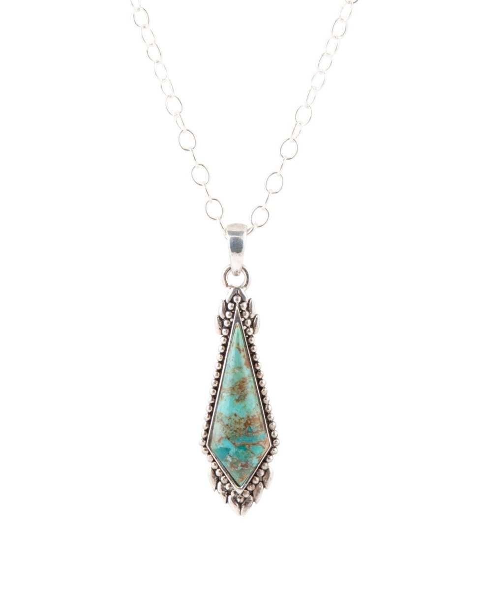 Anemone Long Diamond Turquoise and Sterling Silver Necklace - Barse Jewelry - Flyclothing LLC