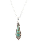 Anemone Long Diamond Turquoise and Sterling Silver Necklace - Barse Jewelry - Flyclothing LLC