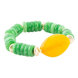 Apricot Green Agate Chunky Golden Bracelet - Barse Jewelry - Flyclothing LLC
