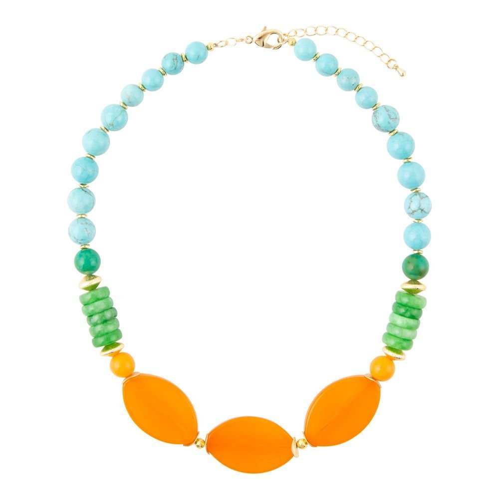 Apricot Orange Agate Chunky Golden Statement Necklace - Barse Jewelry - Flyclothing LLC