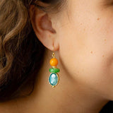 Apricot Colorful Golden Drop Earrings - Barse Jewelry - Flyclothing LLC