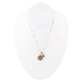 Aquarius - Zodiac Purple Amethyst Golden Charm Necklace - Barse Jewelry - Flyclothing LLC