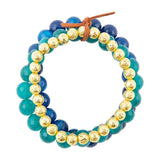 Argo Blue Jade Golden Stretch Bracelet Set - Barse Jewelry - Flyclothing LLC