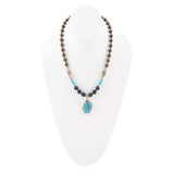 Argo Blue Apatite and Brown Tiger's Eye Golden Pendant Necklace - Barse Jewelry - Flyclothing LLC