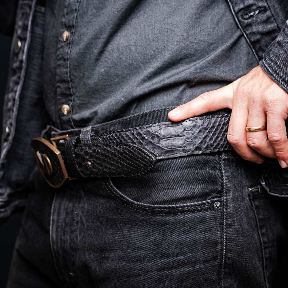 Arkansas Belt Black / Blue - Marco Di Milano - Flyclothing LLC