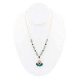 Art Deco Colorful Inlay Golden Necklace - Barse Jewelry - Flyclothing LLC