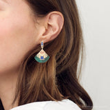 Art Deco Multi Colored Golden Earrings - Barse Jewelry - Flyclothing LLC