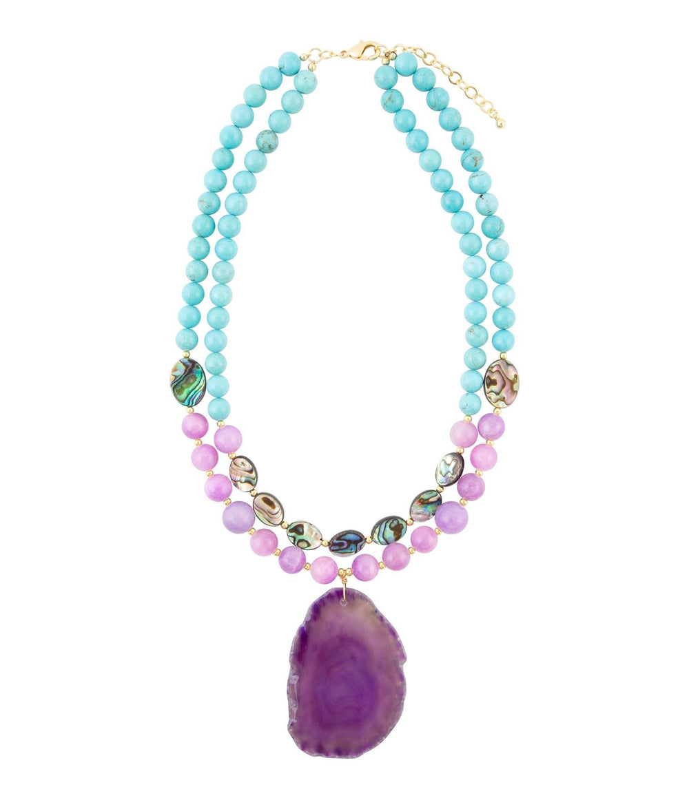 Aruba Purple Jade Statement Pendant Necklace - Barse Jewelry - Flyclothing LLC