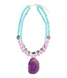 Aruba Purple Jade Statement Pendant Necklace - Barse Jewelry - Flyclothing LLC