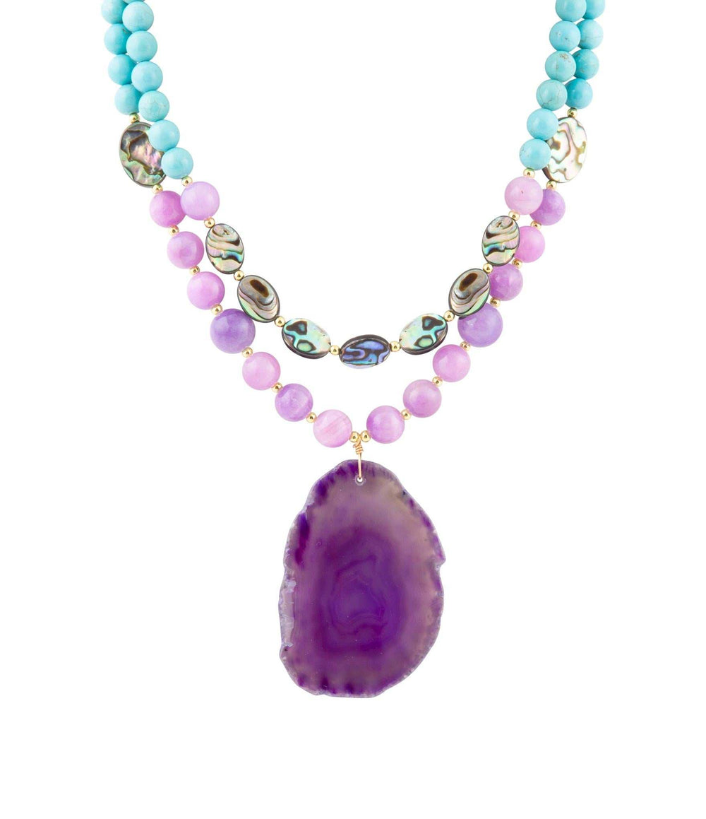 Aruba Purple Jade Statement Pendant Necklace - Barse Jewelry - Flyclothing LLC