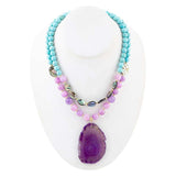 Aruba Purple Jade Statement Pendant Necklace - Barse Jewelry - Flyclothing LLC