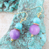 Aruba Purple Jade Golden Drop Earrings - Barse Jewelry - Flyclothing LLC