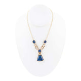 Athena Blue Agate Golden Statement Necklace - Barse Jewelry - Flyclothing LLC