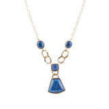 Athena Blue Agate Golden Statement Necklace - Barse Jewelry - Flyclothing LLC