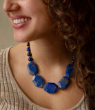 Azul Blue Lapis Golden Statement Necklace - Barse Jewelry - Flyclothing LLC