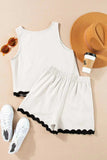 Ricrac Trim Tank Top and Elastic Waist Shorts Set - Trendsi - Flyclothing LLC