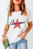 Star Round Neck Short Sleeve T-Shirt - Trendsi - Flyclothing LLC