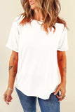 Round Neck Short Sleeve T-Shirt - Trendsi - Flyclothing LLC