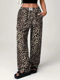 Leopard Wide Leg Pants with Pockets - Trendsi - Flyclothing LLC