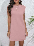 Round Neck Cap Sleeve Mini Dress with Pockets - Trendsi - Flyclothing LLC