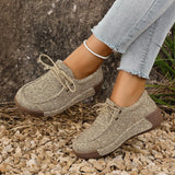 Round Toe Lace-Up Sneakers - Trendsi - Flyclothing LLC