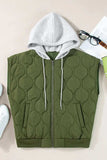 Drawstring Zip Up Hooded Vest Coat - Trendsi - Flyclothing LLC