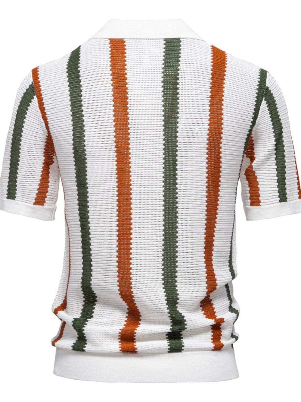 Men's Collared Neck Striped Knit Polo - Trendsi - Flyclothing LLC