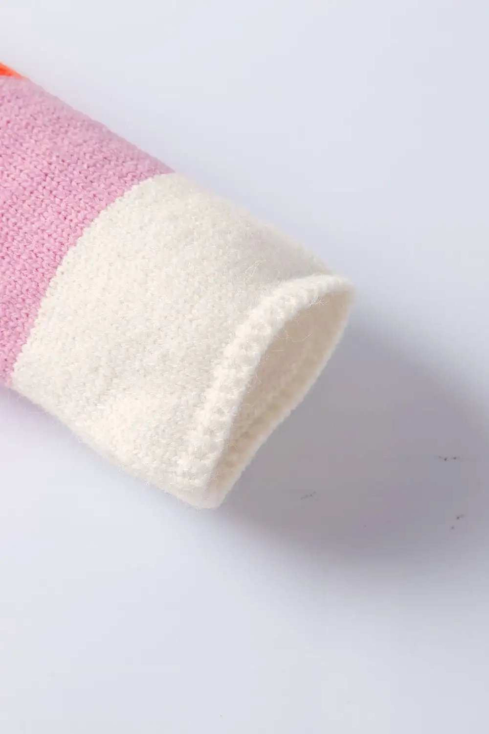 Color Block V-Neck Long Sleeve Sweater - Trendsi - Flyclothing LLC