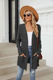 Pocketed Open Front Long Sleeve Cardigan - Trendsi - Flyclothing LLC