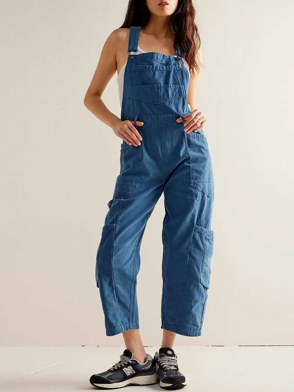 Pocketed Wide Strap Denim Overalls - Trendsi - Flyclothing LLC