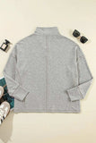 Collared Neck Long Sleeve Sweatshirt - Trendsi - Flyclothing LLC