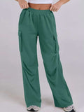 Elastic Waist Wide Leg Pants with Pockets - Trendsi - Flyclothing LLC