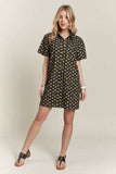 ADORA Floral Button-Up Mini Denim Dress - Trendsi - Flyclothing LLC