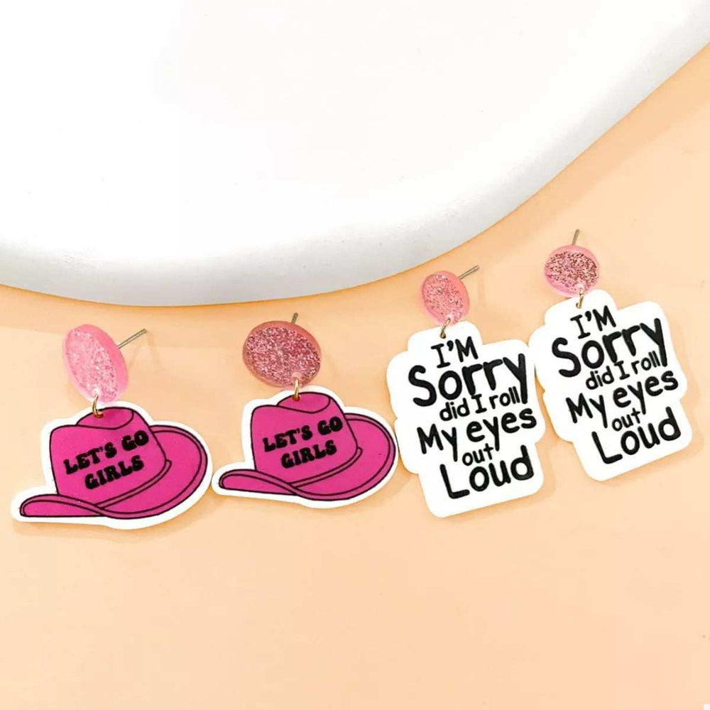 2 Pair Sequin Hat Dangle Earrings - Trendsi - Flyclothing LLC