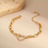 18K Gold-Plated Rhinestone Chain Bracelet - Trendsi - Flyclothing LLC