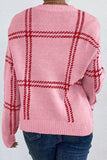 Contrast Round Neck Long Sleeve Sweater - Trendsi - Flyclothing LLC