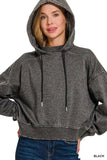 Zenana Acid Wash Fleece Hoodie - Trendsi - Flyclothing LLC
