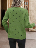 Polka Dot Long Sleeve Sweater - Trendsi - Flyclothing LLC