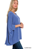 Zenana Raised Rib Bat Sleeve Top - Trendsi - Flyclothing LLC