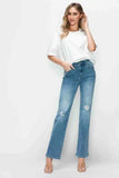 bytos Full Size Distressed High Rise Straight Jeans - Trendsi - Flyclothing LLC