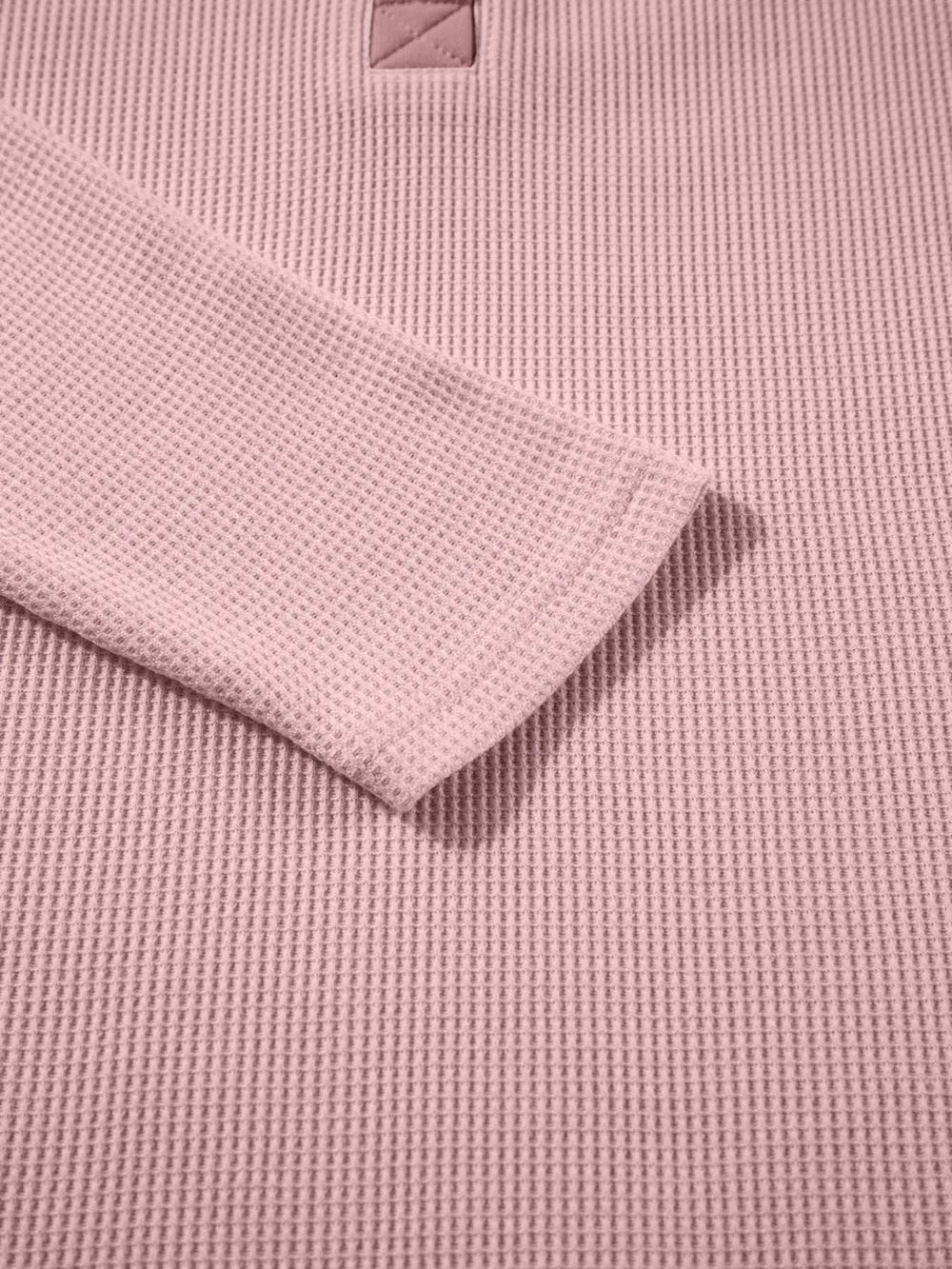 Long Sleeve Thermal Knit Polo Top - Trendsi - Flyclothing LLC