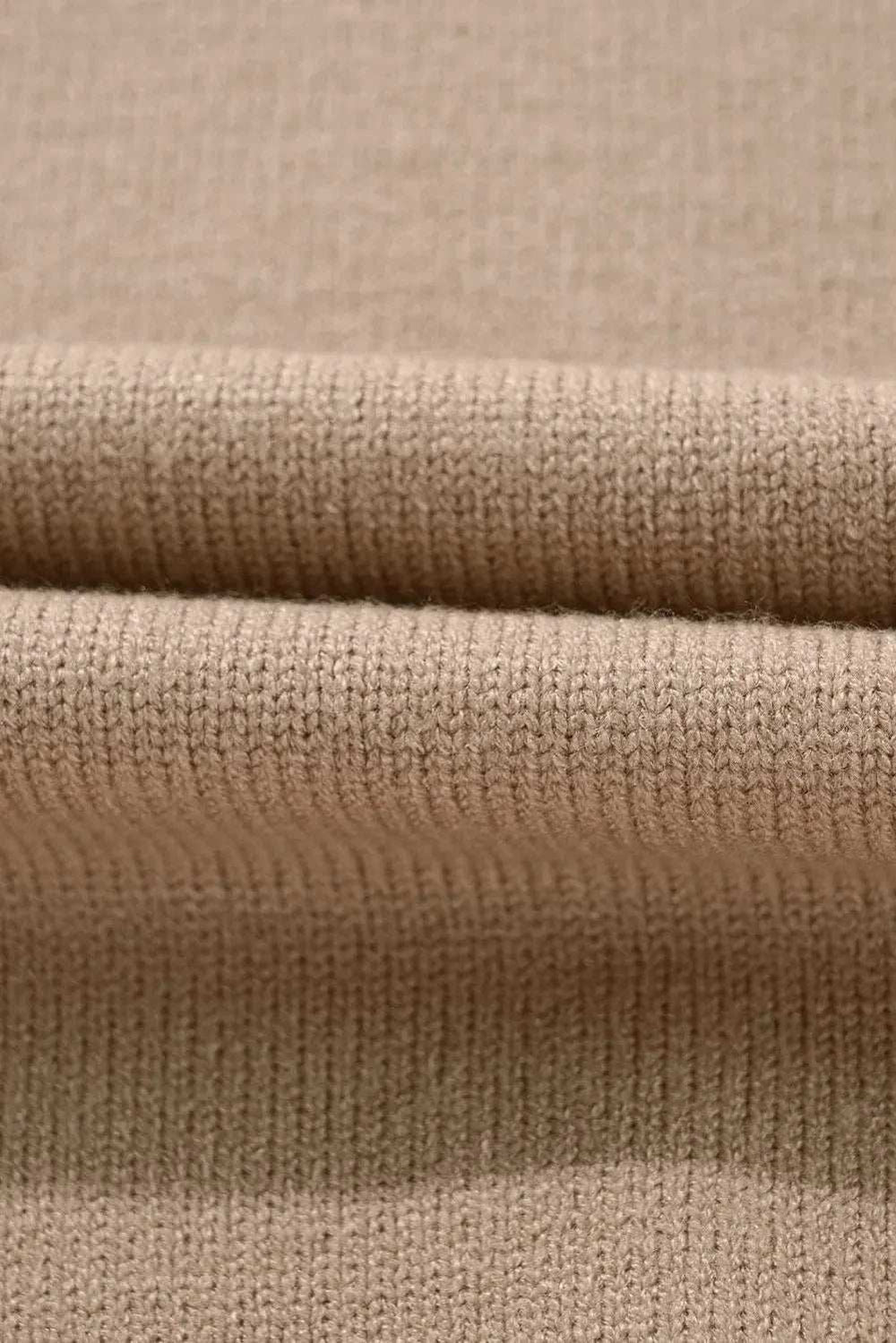 Contrast Round Neck Long Sleeve Sweater - Trendsi - Flyclothing LLC