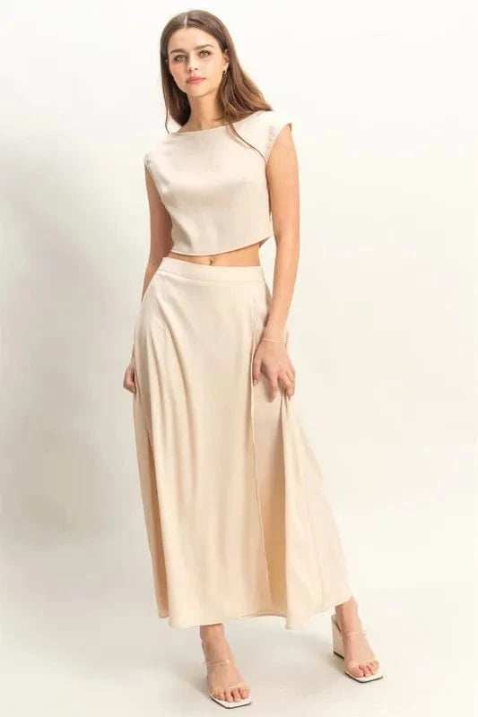 HYFVE Sleeveless Top and Maxi Skirt Set - Trendsi - Flyclothing LLC