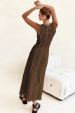 Contrast Stitching Maxi Tank Dress - Trendsi - Flyclothing LLC
