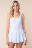 White Birch Sleeveless Performance Knit Swim Dress - Trendsi - Flyclothing LLC