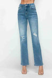 bytos Full Size Distressed High Rise Straight Jeans - Trendsi - Flyclothing LLC